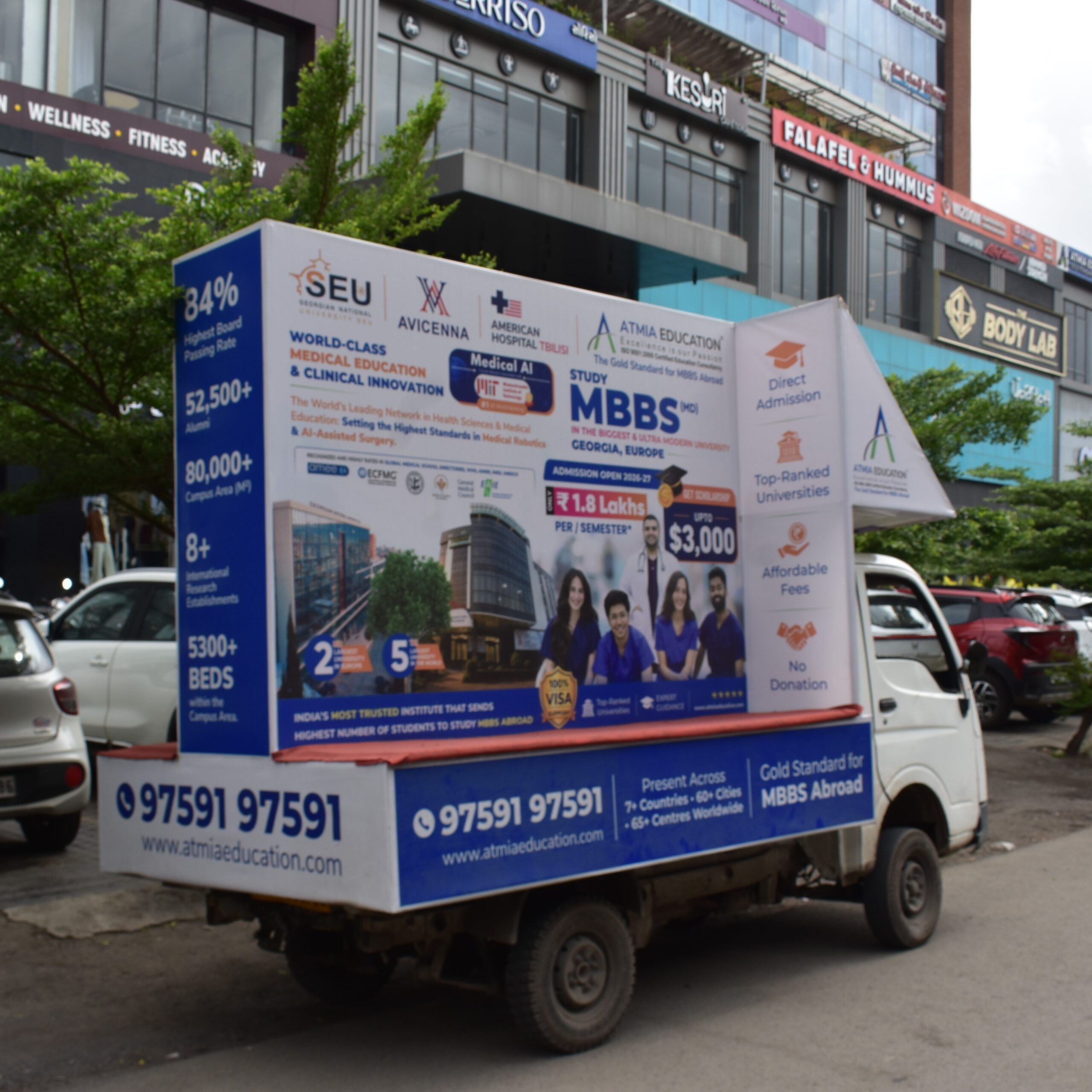 Vehicle branding for demo van advertising